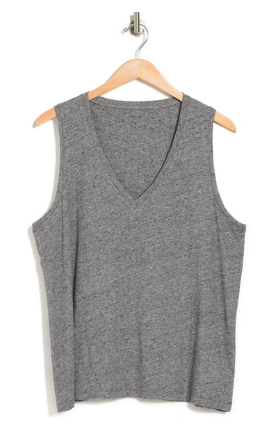 Shop Madewell Whisper V-neck Tank Top In Heather Pewter