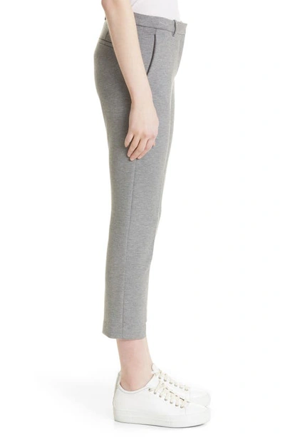 Shop Theory Treeca Double Knit Ankle Pants In Grey Mel/ Oat Mel