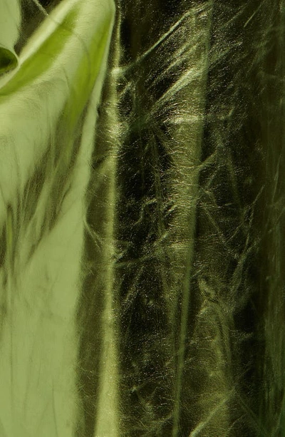 Amy Lynn High Rise Fluid Metallic Pants In Iridescent Green In Lime