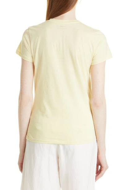 Shop Vince Essential Pima Cotton Crewneck Top In Pale Lemon