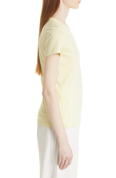 Shop Vince Essential Pima Cotton Crewneck Top In Pale Lemon