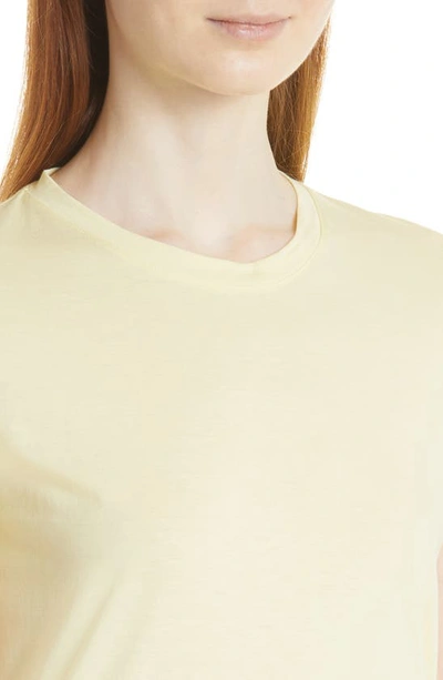 Shop Vince Essential Pima Cotton Crewneck Top In Pale Lemon