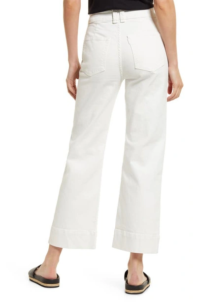 Shop Askk Ny Landlubber High Waist Straight Leg Ankle Jeans In Ivory