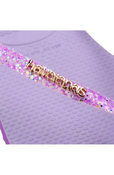 Shop Havaianas Glitter Flourish Flip Flop In Purple