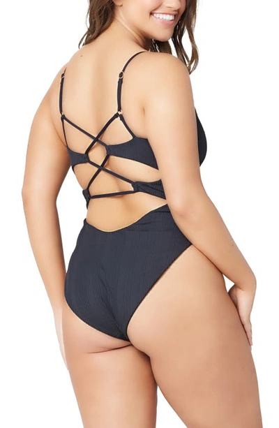 Shop L*space Gianna Classic One-piece Swimsuit In Black