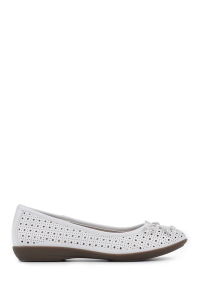 Shop Cliffs By White Mountain Cheryl Ballet Flat In White/burnished/smooth