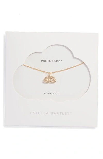 Shop Estella Bartlett Lotus Flower Pendant Necklace In Gold Plated