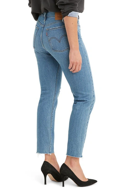 Shop Levi's Wedgie Icon Fit High Waist Raw Hem Jeans In Jive Taps
