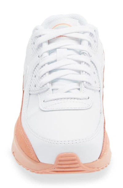 Shop Nike Kids' Air Max 90 Sneaker In White/ Aura/ Light Root