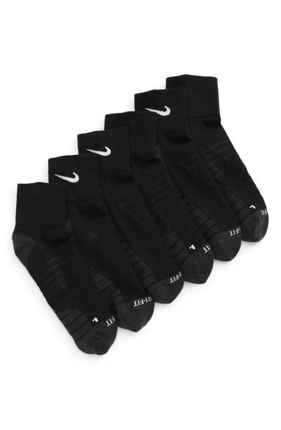 Shop Nike Dri-fit 3-pack Everyday Max Cushioned Socks In Black/ Anthracite/ White