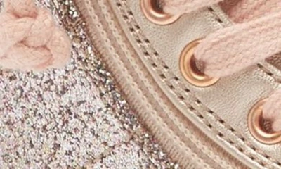 Shop Billy Footwear Kids' Classic Lace High Glitter High Top Sneaker In Rose Gold Unicorn