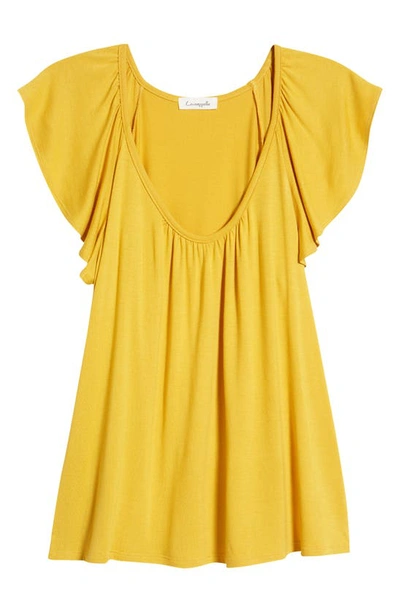Loveappella Flutter Sleeve Top In Sunflower