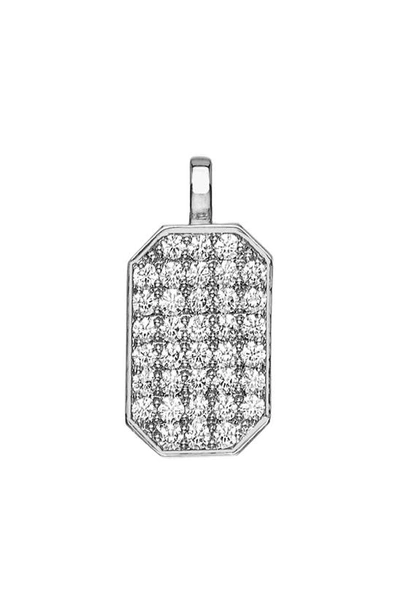 Shop Sethi Couture Pavé Diamond Tag Pendant In 18k Wg