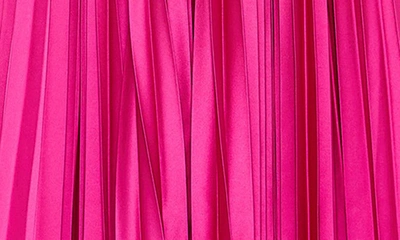 Shop Ieena For Mac Duggal Plunge Neck Pleated A-line Gown In Fuchsia
