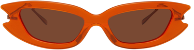 Shop Paula Canovas Del Vas Orange Diablo Sunglasses In Neon Orange