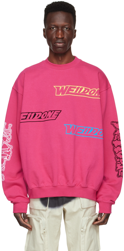 Shop We11 Done Pink Cotton Sweatshirt. In Hot Pink
