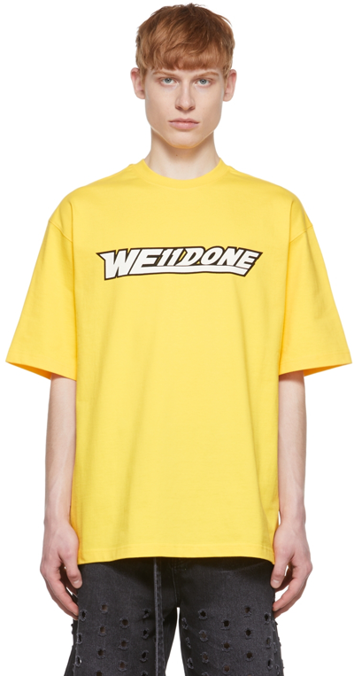 Shop We11 Done Yellow Cotton T-shirt