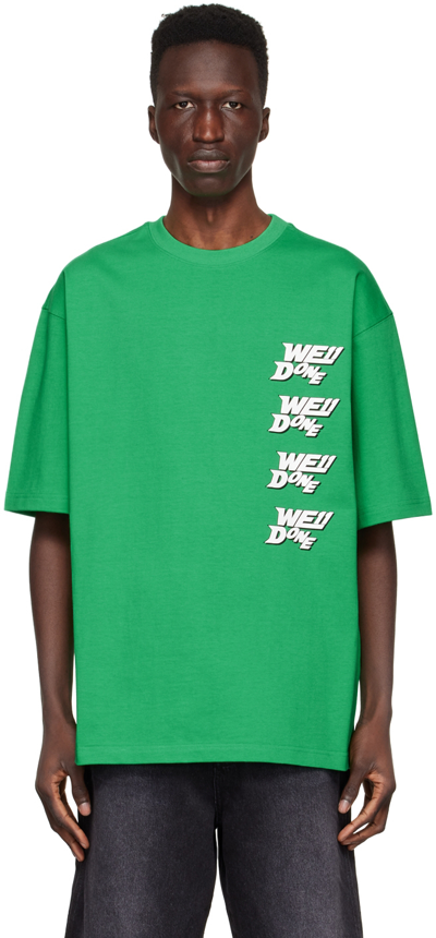 Shop We11 Done Green Cotton T-shirt