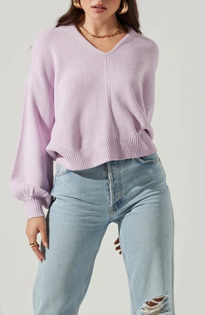 Shop Astr The Label Back Cutout Sweater In Lilac