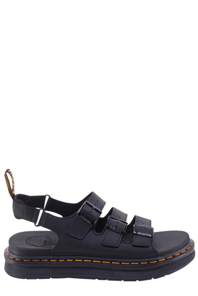 Shop Dr. Martens' Dr. Martens Buckled Open Toe Sandals In Black