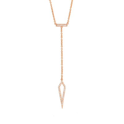 Shop Sole Du Soleil Lily Collection Women's 18k Rg Plated Arrow Drop Fashion Necklace In Gold Tone,pink,rose Gold Tone