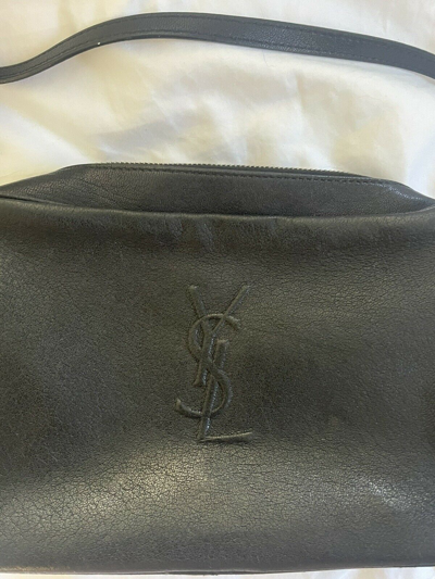 Pre-owned Saint Laurent Yves  Black Leather Crossbody Purse