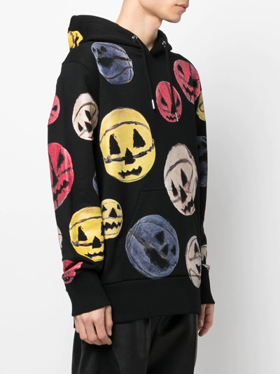 Shop Givenchy Pumpkin-print Cotton Hoodie In Black