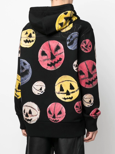 Shop Givenchy Pumpkin-print Cotton Hoodie In Black