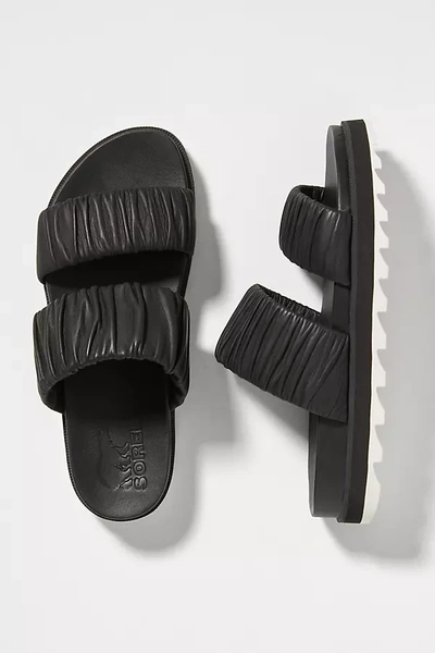 Shop Sorel Roaming Two-strap Slide Sandals In Black