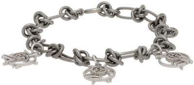 Shop C2h4 Silver Future Yacht Club Emblem Bracelet. In Metal Silver