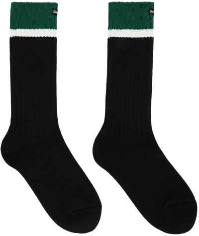 Shop Undercoverism Black Striped Socks