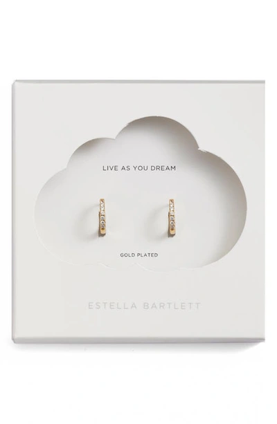 Shop Estella Bartlett Crystal Pavé Huggie Hoop Earrings In Gold