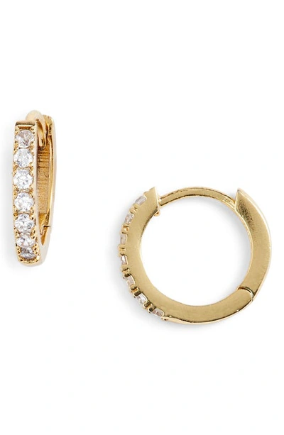 Shop Estella Bartlett Crystal Pavé Huggie Hoop Earrings In Gold