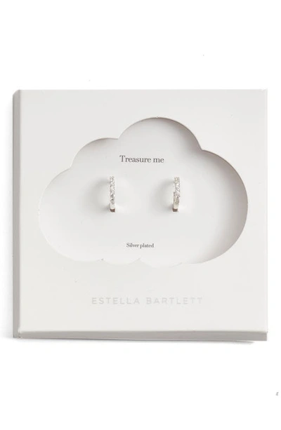 Shop Estella Bartlett Crystal Pavé Huggie Hoop Earrings In Silver