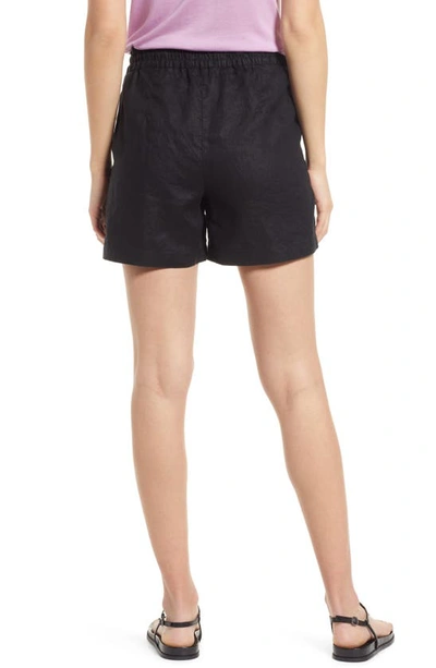 Tommy Bahama Palmbray High Waist Linen Shorts In Black