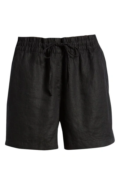 Tommy Bahama Palmbray High Waist Linen Shorts In Black