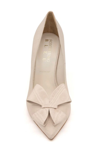 Shop Something Bleu Fox Pointed Toe Pump In Buff Moire