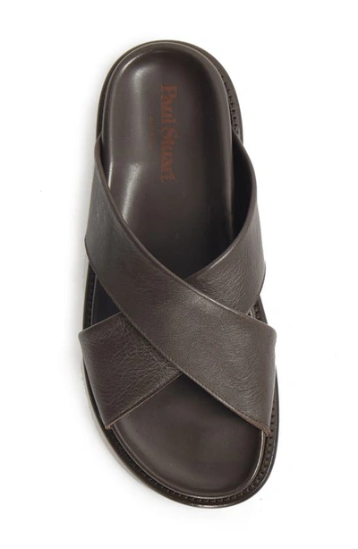 Shop Paul Stuart Punta Slide Sandal In Dark Brown Calf