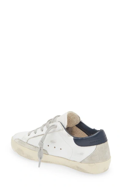 Shop Golden Goose Kids' Super-star Low Top Sneaker In White/ Ice/ Navy Blue