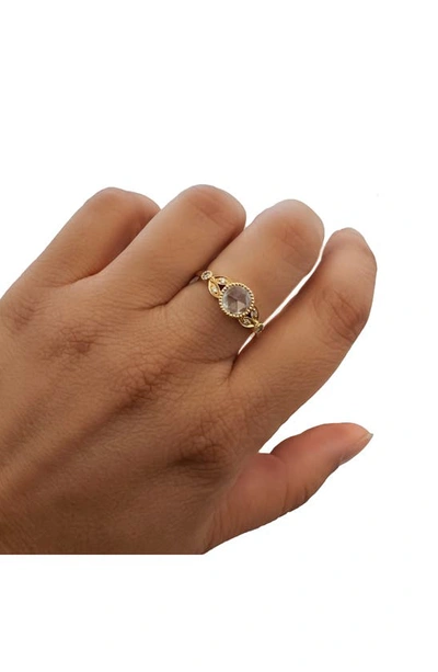 Shop Sethi Couture Evelyne Rose Cut Diamond Ring In 18k Yg