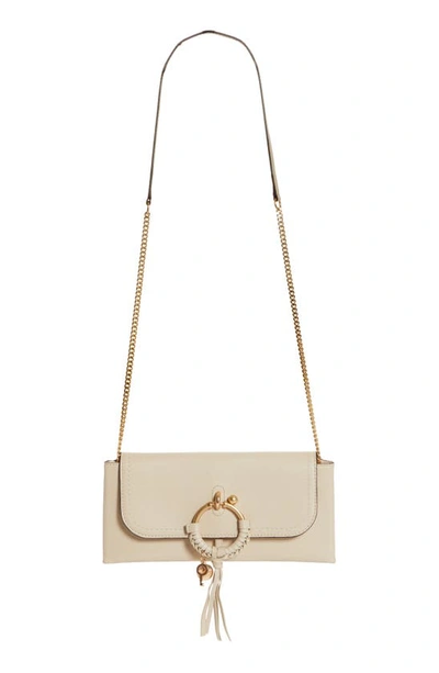 Shop See By Chloé Joan Leather Shoulder Bag In Cement Beige