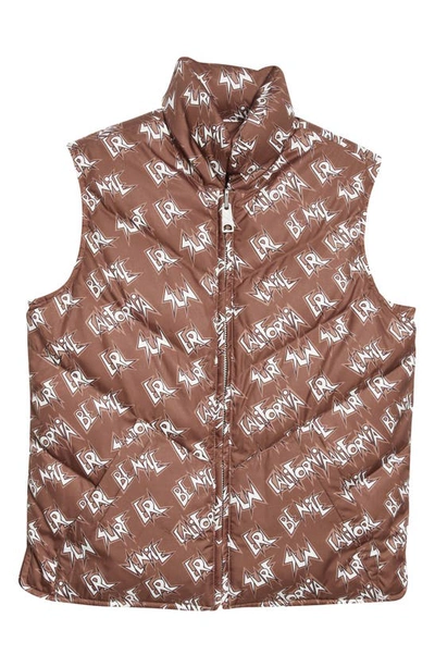 Shop Erl Unisex Reversible Puffy Quilted Down Vest In Brown
