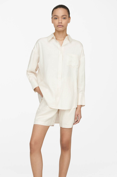 Shop Anine Bing Mika Shirt In Ivory