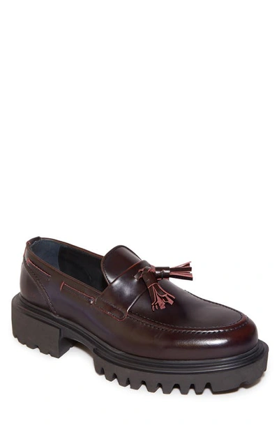 Shop Allsaints Vine Lug Sole Loafer In Burgundy Red