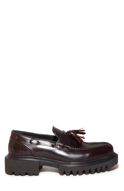 Shop Allsaints Vine Lug Sole Loafer In Burgundy Red