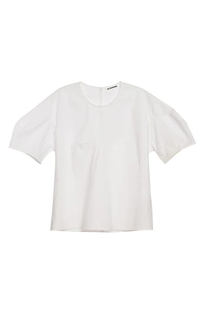 Shop Jil Sander Salt Organic Cotton Poplin Top In Optic White