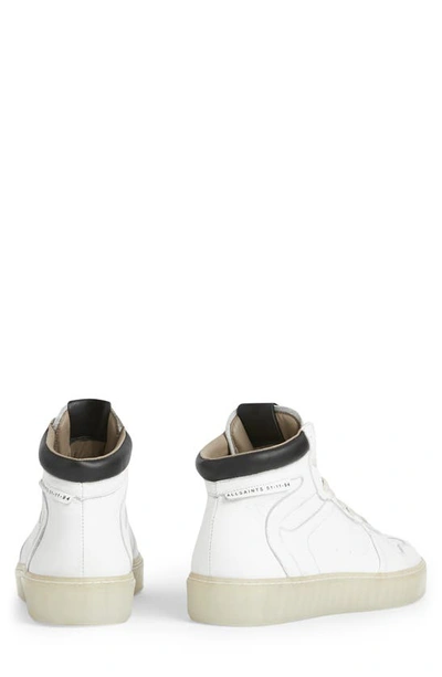 Shop Allsaints Davian Cervo Leather High Top Sneaker In Chalk White