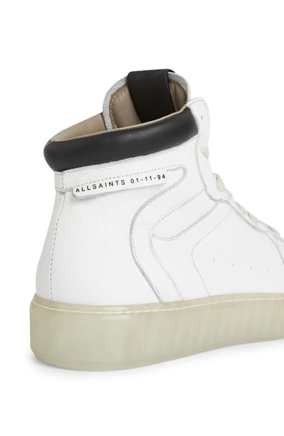 Shop Allsaints Davian Cervo Leather High Top Sneaker In Chalk White