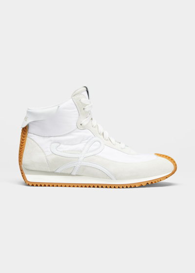 Shop Loewe Flow High-top Retro Runner Sneakers In 2100 White