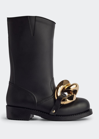 Shop Jw Anderson Chunky Chain Rubber Boots In Black